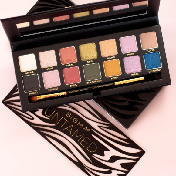 NIB! Sigma Beauty* Untamed 14 Pan Eyeshadow Palette With Dual Ended Brush 17g - Picture 2 of 12
